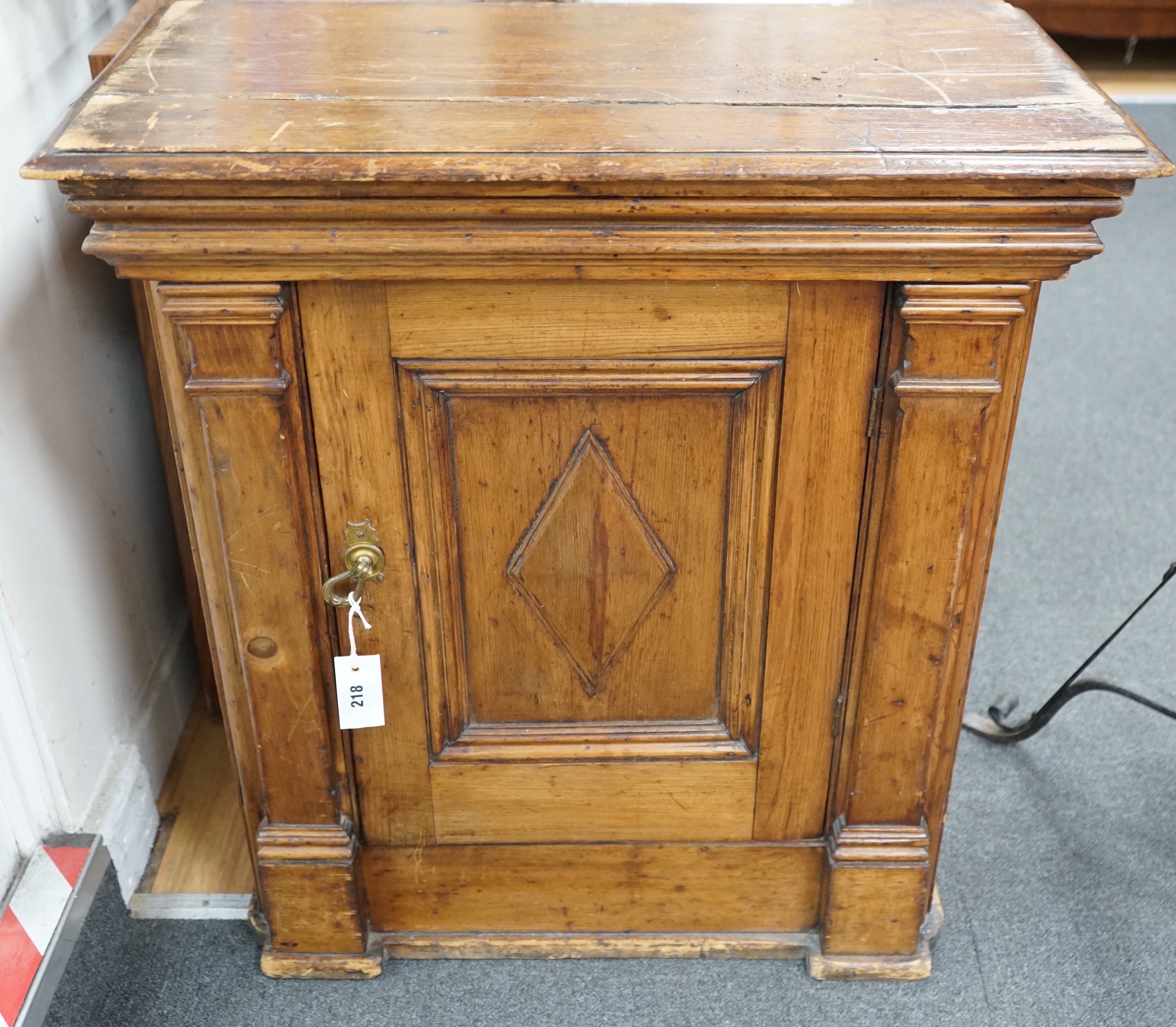 An 18th century Italian pine pier cabinet, width 71cm, depth 36cm, height 79cm *Please note the sale commences at 9am.